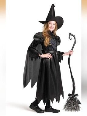 Spooktacular Creations Black Witch Costume Size Small 5-7 Years NWT